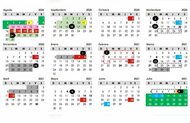 Calendario escolar 2020-2021