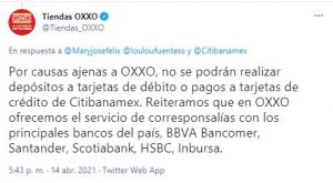 Tiendas Oxxo ya no realizarán operaciones bancarias de Citibanamex