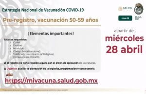 ¿Tienes entre 50 y 59 años? Regístrate para recibir la vacuna anticovid