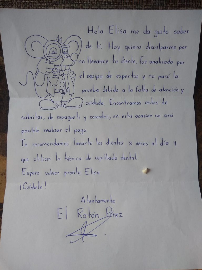 Por no lavarse los dientes, el ratoncito Pérez no le deja dinero a una pequeña