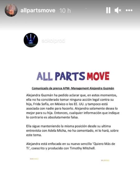 Alejandra Guzmán no apoya la demanda que su papá pondrá en contra de Frida Sofía