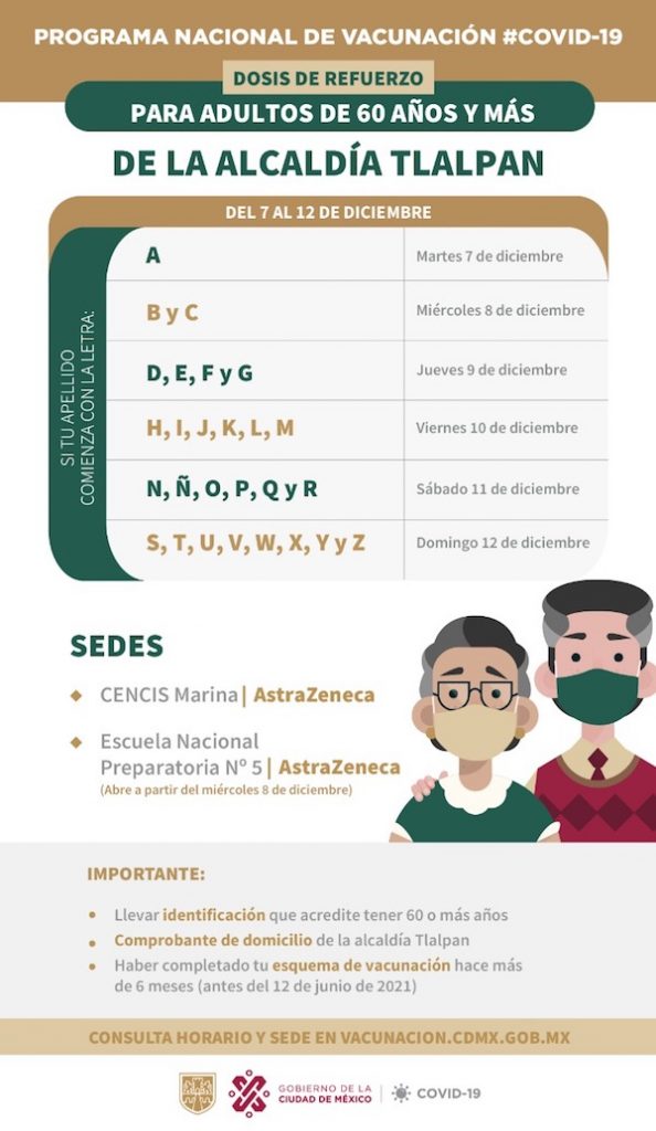 Inicia aplicación de vacuna de refuerzo con AstraZeneca para adultos mayores