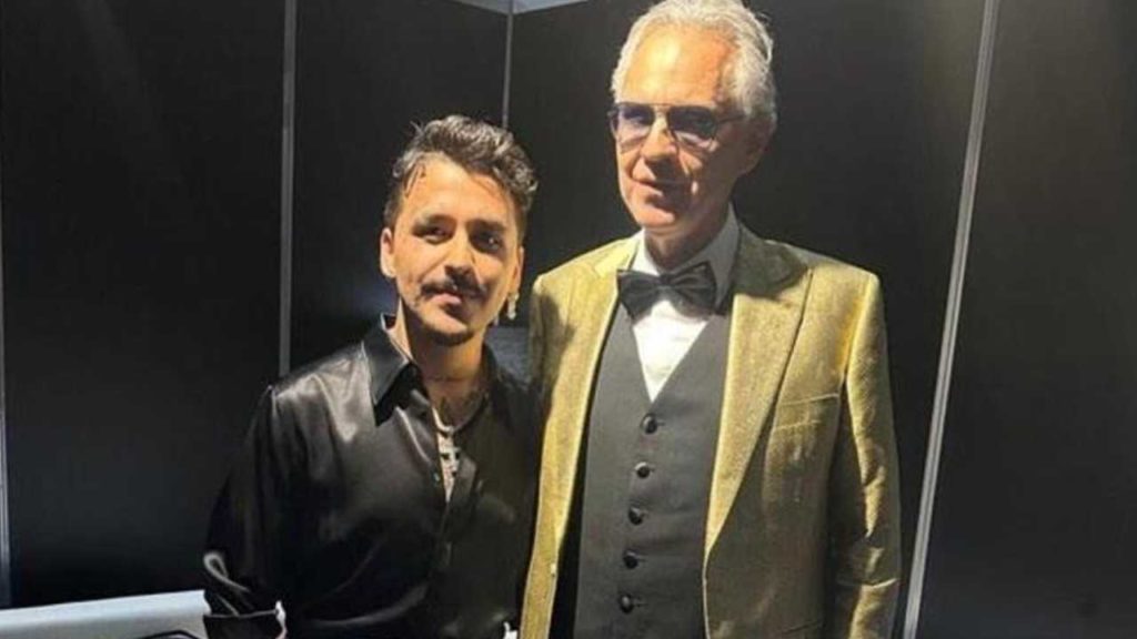 Christian Nodal se luce en el 30 aniversario de Andrea Bocelli.