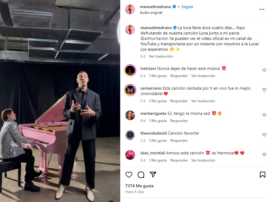 Manuel Medrano encanta con “Luna” y gana premio a 'Mejor Artista Pop'