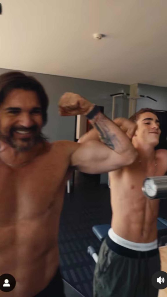¡Juanes y su hijo Dante se convierten en los reyes del gimnasio!