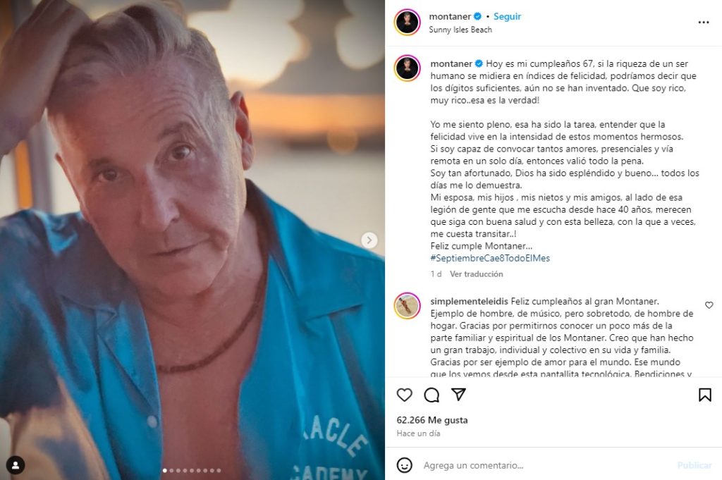 Ricardo Montaner celebra su cumpleaños con un emotivo reencuentro familiar